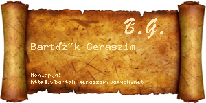 Barták Geraszim névjegykártya
